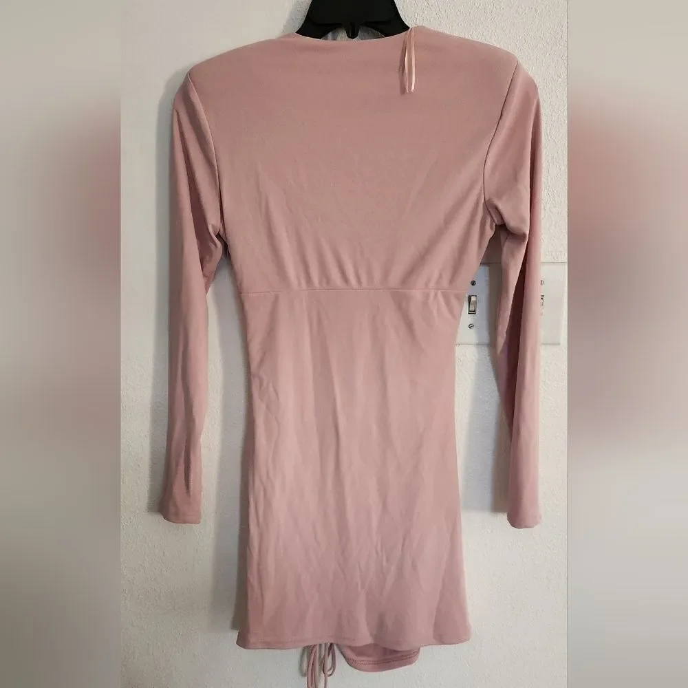 New Zara Pale Pink Mini Ruched Dress Blogger Favorite Size Medium - Picture 5 of 13